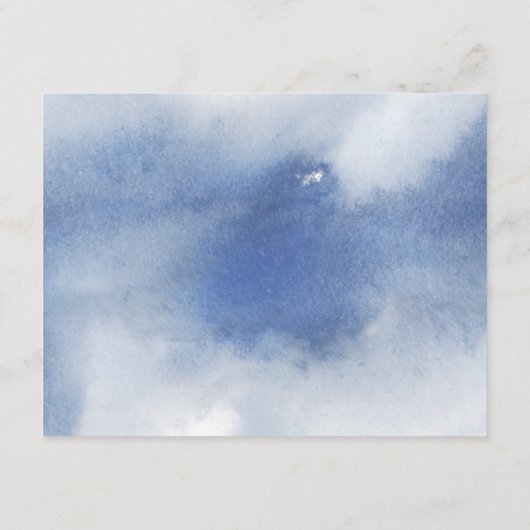 Chique stoffige blauwe Waterverf, bloemenbruiloft  Informatiekaartje (Achterkant)