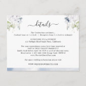 Chique stoffige blauwe Waterverf, bloemenbruiloft Informatiekaartje (Voorkant)