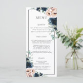 Chique stoffige roze blush marine Rozen bloemenbru Programmakaart (Staand voorkant)
