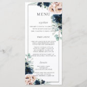 Chique stoffige roze blush marine Rozen bloemenbru Programmakaart (Voorkant)