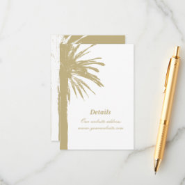 Chique strand bruiloft kleine verticale behuizing informatiekaartje