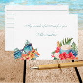 Chique strand roze bloementropisch Vrijgezellenfee Informatiekaartje