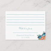 Chique strand roze bloementropisch Vrijgezellenfee Informatiekaartje (Achterkant)