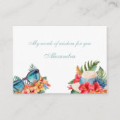 Chique strand roze bloementropisch Vrijgezellenfee Informatiekaartje (Voorkant)