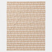 Chique strand Zand Beige Bruin Wit Abstract Chevro Fleece Deken (Voorkant)
