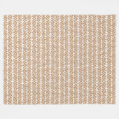 Chique strand Zand Beige Bruin Wit Abstract Chevro Fleece Deken (Voorkant (Horizontaal))