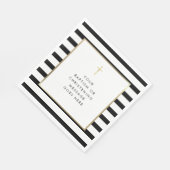 Chique streep gouden kruis doop doopbericht servet (Hoek)