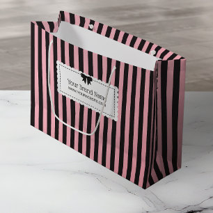 Chique strepen geschulpte randen en strik bedrijfs groot cadeauzakje