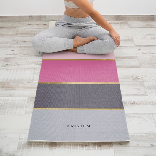 Chique strepen patroon gepersonaliseerd yogamat