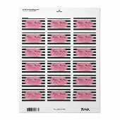 Chique strepen | Zwart Wit Roze Etiket (Full Sheet)