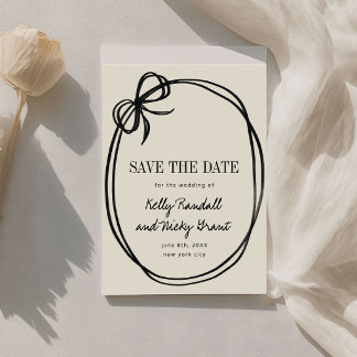 Chique Strik Gesloten Lint Bruiloft Save The Date