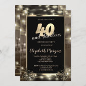 Chique String Lights 40e verjaardagsfeestje Kaart (Voorkant / Achterkant)