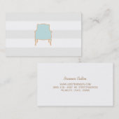 Chique subtiele strepen Frans stoel Visitekaartje (Voorkant / Achterkant)
