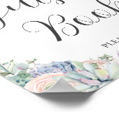 Chique Succulenten Blush Bloemen Bruiloft Gastenbo Poster (Hoek)