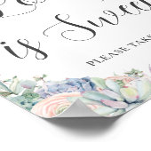 Chique Succulenten Blush Bloemen Bruiloft Sweet Tr Poster (Hoek)