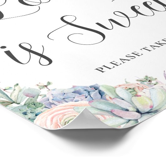 Chique Succulenten Blush Bloemen Bruiloft Sweet Tr Poster (Hoek)