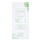 Chique Succulenten Massage Spa prijslijst Menu 1 (Achterkant)