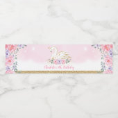 Chique Swan Prinses Meisjes Verjaardagsfeestjes Waterfles Etiket (Enkel label)