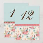 Chique tafelnummer met bloemen en stippen voor het (Voorkant / Achterkant)