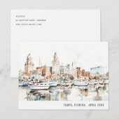 Chique Tampa Florida Silhouette Waterverf Reis Briefkaart (Voorkant / Achterkant)