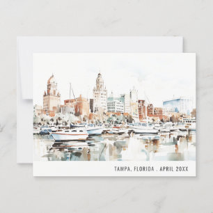 Chique Tampa Florida Silhouette Waterverf Reis Briefkaart
