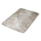 Chique taupe bloemmotief badmat (Gekanteld)
