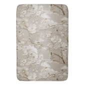 Chique taupe bloemmotief badmat (Voorkant Verticaal)