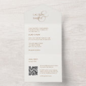 Chique Taupe & Ivoor Monogram Initialen All In One Uitnodiging (Binnen)