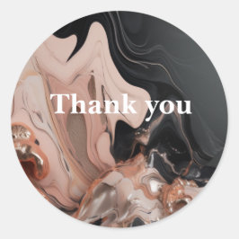 chique taupe marmeren textuur ronde sticker