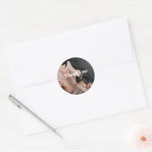 chique taupe marmeren textuur ronde sticker (Envelop)