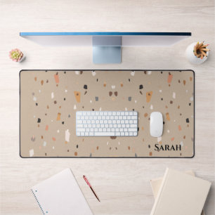 Chique taupe terrazzo patroon bureaumat