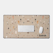 Chique taupe terrazzo patroon bureaumat (Keyboard & Muis)