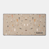 Chique taupe terrazzo patroon bureaumat (Voorkant)