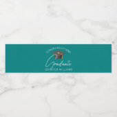 Chique Teal Afstudeerfeest Set Waterfles Etiket (Enkel label)