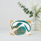 Chique Teal Gouden Glitter Website QR Code Zakelij Visitekaartje (Staand voorkant)