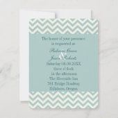 Chique teal mint chevron bruiloft kaart (Achterkant)
