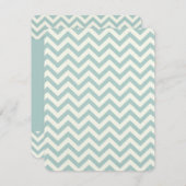 Chique teal mint chevron bruiloft kaart (Voorkant / Achterkant)
