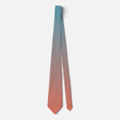 Chique Teal Peach Ombre Gradiënt Stropdas (Voorkant)