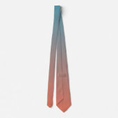 Chique Teal Peach Ombre Gradiënt Stropdas (Achterkant)
