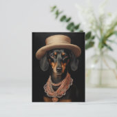 Chique teckel met crème Pet Briefkaart (Staand voorkant)