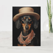 Chique teckel met crème Pet Kaart (Voorkant)