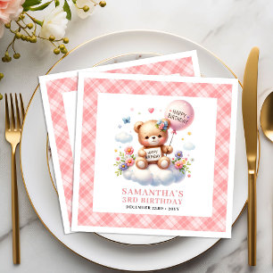 Chique teddybeer ballon blos bloemenkind servetten
