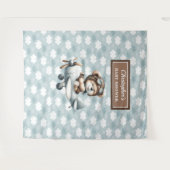 Chique teddybeer piloot blauw bruin viering wandkleed (Voorkant (horizontaal))