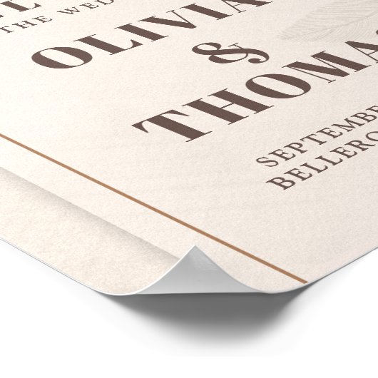 Chique Terracotta bruin koperen rozen bruiloft wel Poster (Hoek)