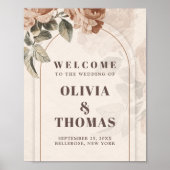 Chique Terracotta bruin koperen rozen bruiloft wel Poster (Voorkant)