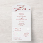 Chique terracotta kalligrafie Casual bruiloft All In One Uitnodiging (Binnen)