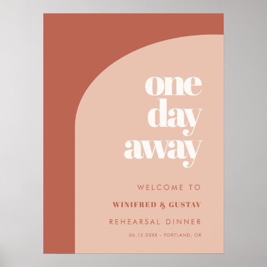 Chique terracotta op een dag weg repetitie diner poster (Voorkant)