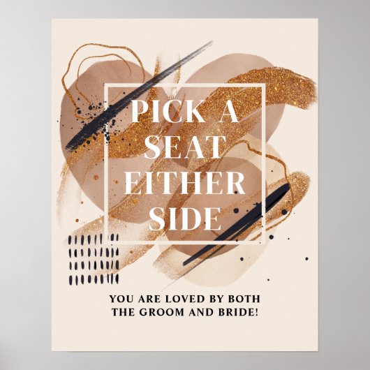 Chique Terracotta roos goud Kies een stoel aan wee Poster (Voorkant)