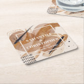 Chique Terracotta roos gouden glitter bruine tinte Kartonnen Onderzetters (Schuin)