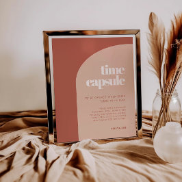 Chique Terracotta Tijdcapsule 1e Verjaardag teken Poster